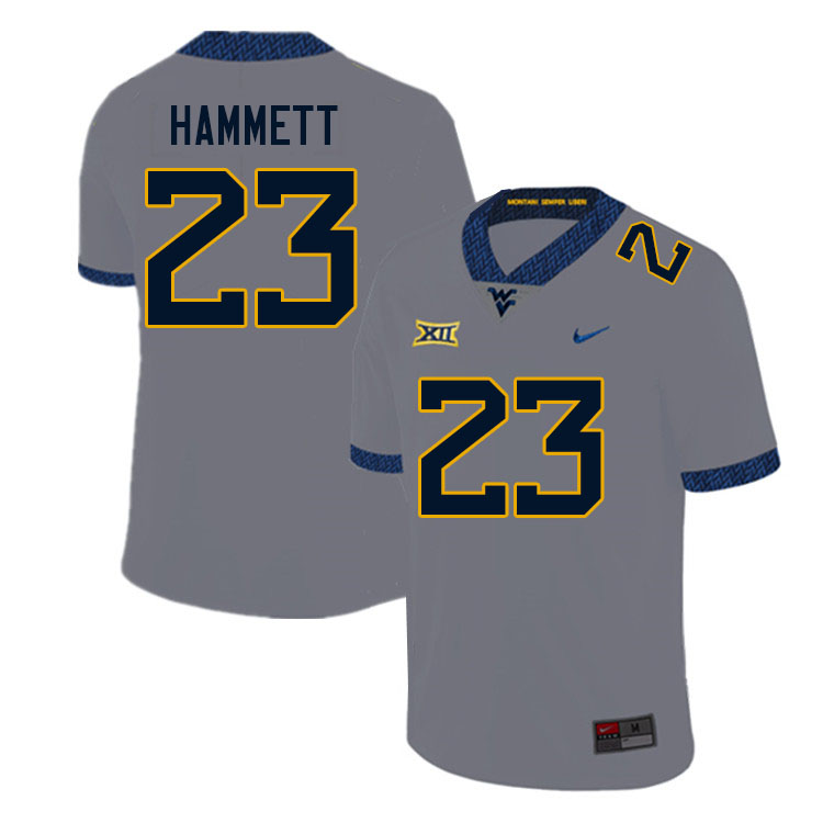 NCAA Men's Ja'Corey Hammett West Virginia Mountaineers Gray #23 Nike Stitched Football College Authentic Jersey RZ23I68BI